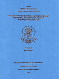 Image of SKR.ST : Pengaruh Audio Instrumentalia Musik Klasik terhadap Hasil Pembelajaran Pendidikan Pancasila di SMPK 1 Harapan Denpasar