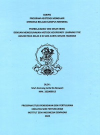 Image of SKR .ST : Pembelajaran Tari Sekar Ibing Dengan Menggunakan Metode Kooperatif Learning Tipe Jingsaw Pada Kelas X Di SMA Surya Wisata Tabanan