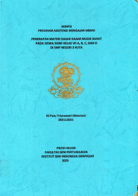 SKR.MUS: Penerapan Materi Dasar Dasar Musik Barat pada Siswa Siswi Kelas VII A,B,C dan D di SMP Negeri 3 Kuta