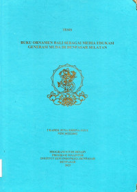 TES. DS  : Buku Ornamen Bali sebagai Media Edukasi Generasi Muda di Denpasar Selatan