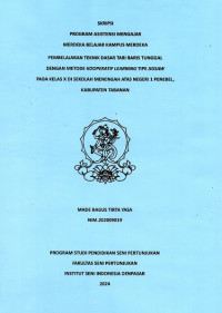 Image of SKR.ST : Pembelajaran Teknik Dasar Tari Baris Tunggal dengan Metode Kooperatif Learning Tipe Jigsaw pada Kelas X di Sekolah Menengah Atas Negeri 1 Penebel, Kabupaten Tabanan