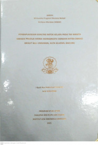 SKR.KR : Pengaplikasian Kancing Batok Kelapa Pada Tas Wanita Sebagai Produk Merek Moniqreativ Dengan Mitra Swand Bright Bali Jimbaran, Kuta Selatan, Badung