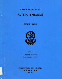 Image of Tari : Tari Kreasi Baru Satria Tabanan