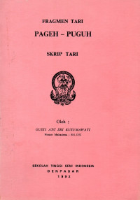 Image of Tari: Fragmen Tari Pageh-Puguh