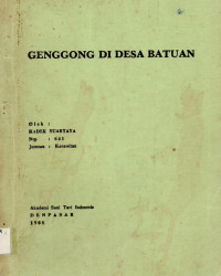 SKAR : Genggong di Desa Batuan