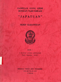Image of SKAR: Gamelan Gong Gede Iringan Tari Kreasi Japatuan