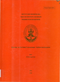 Image of SKR DM : Ngusaba bantal pada perancangan fashion kontenporer