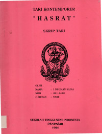 TARI : Tari kontemporer Hasrat