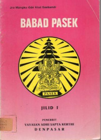 Babad Pasek  Jilid  1