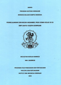 Image of SKR ST : Pembelajaran Seni Musik Ansambel pada siswa kelas VII di SMP Santo Yoseph Denpasar