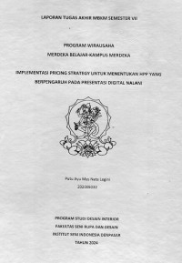 Image of SKR DI : Implementasi pricing strategy untuk menentukan hpp yang berpengaruh pada presentasi digital nalani