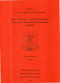 Image of SKR. DM: Ngastiti Pralina Geni: Sebuah Analogi dari Tradisi Ngemumu oleh Masyarakat Desa Adat Manggis Karangasem