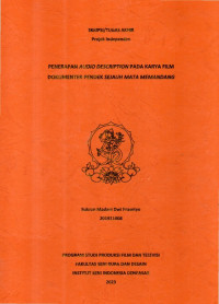 Image of SKR. FTV : Penerapan Audio Description Pada Karya Film Dokumen Pendek Sejauh Mata Memandang